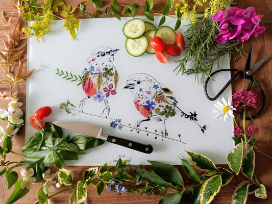 -Glass Chopping Boards- 'Robin Duo'