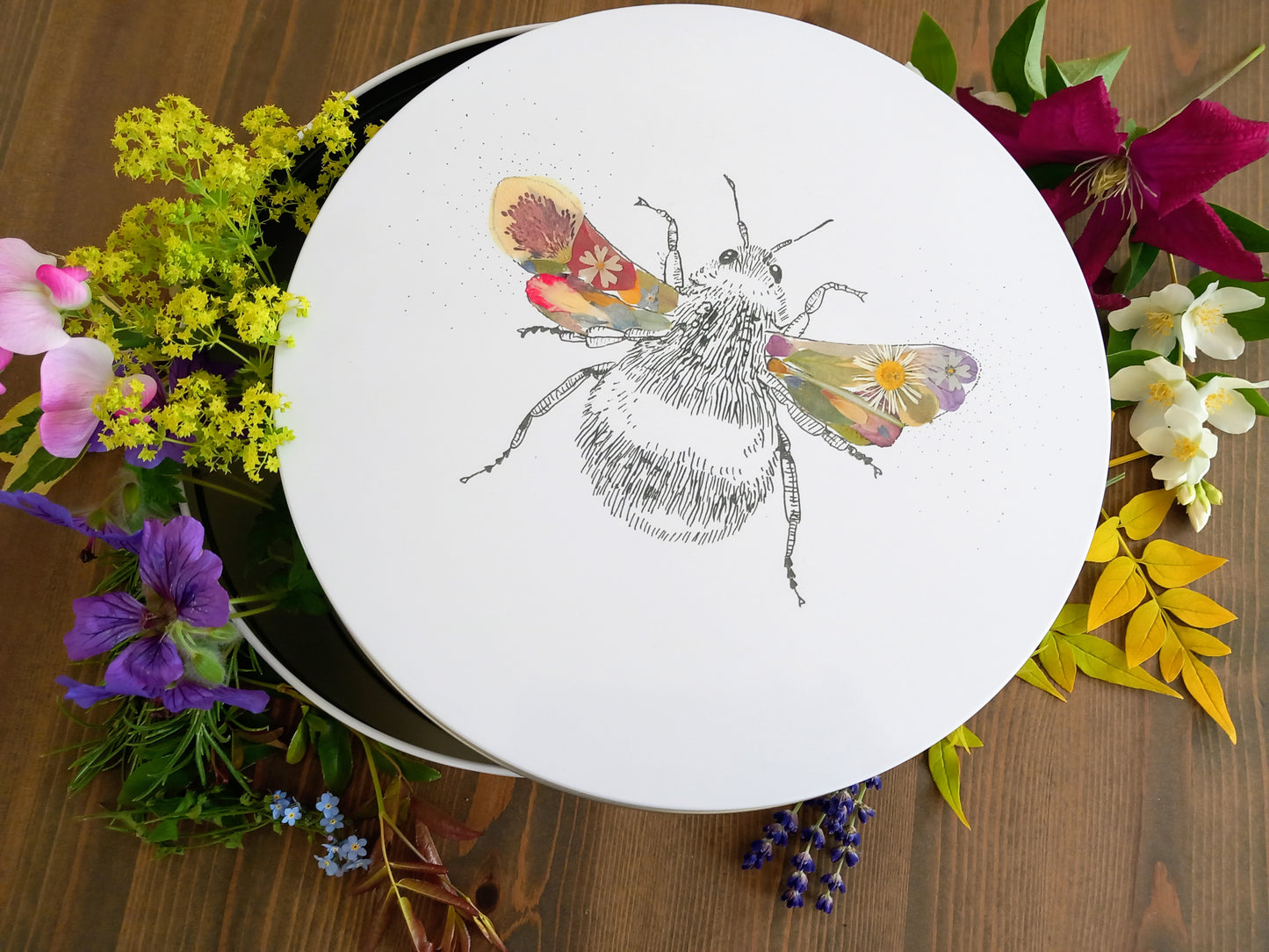 -Large Storage Tins- 'Flower Bee'