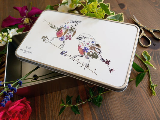 -Small Storage Tins- 'Robin Duo'