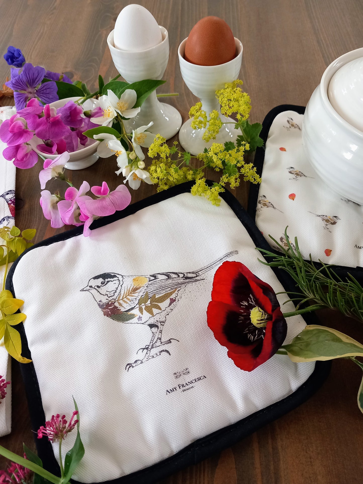 -Pot Holders- 'Great Tit'