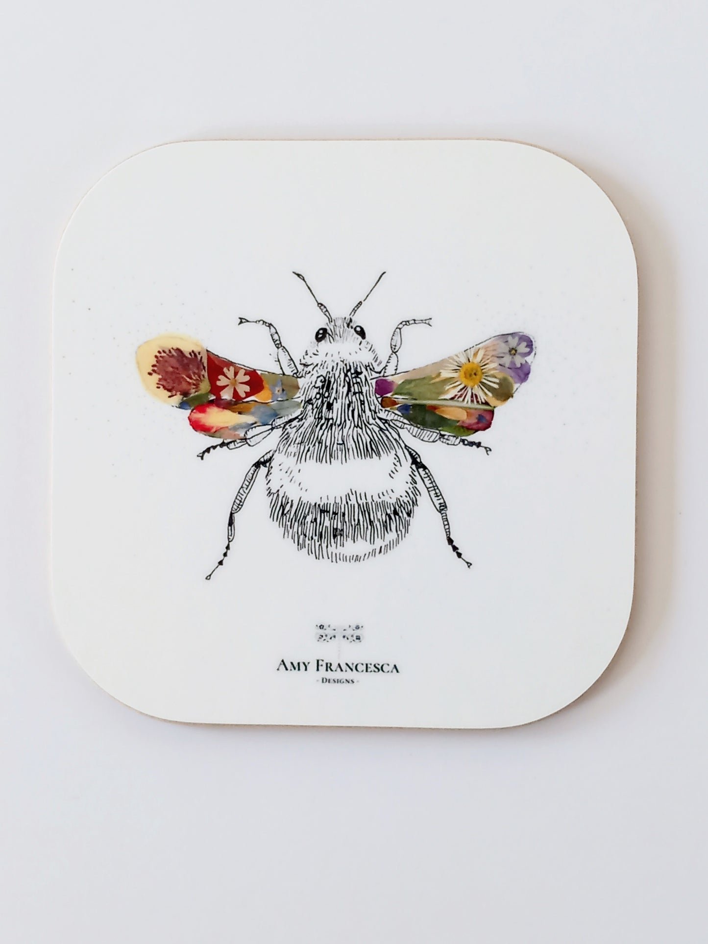 -Drink Coasters- 'Flower Bee' (Set of 4)