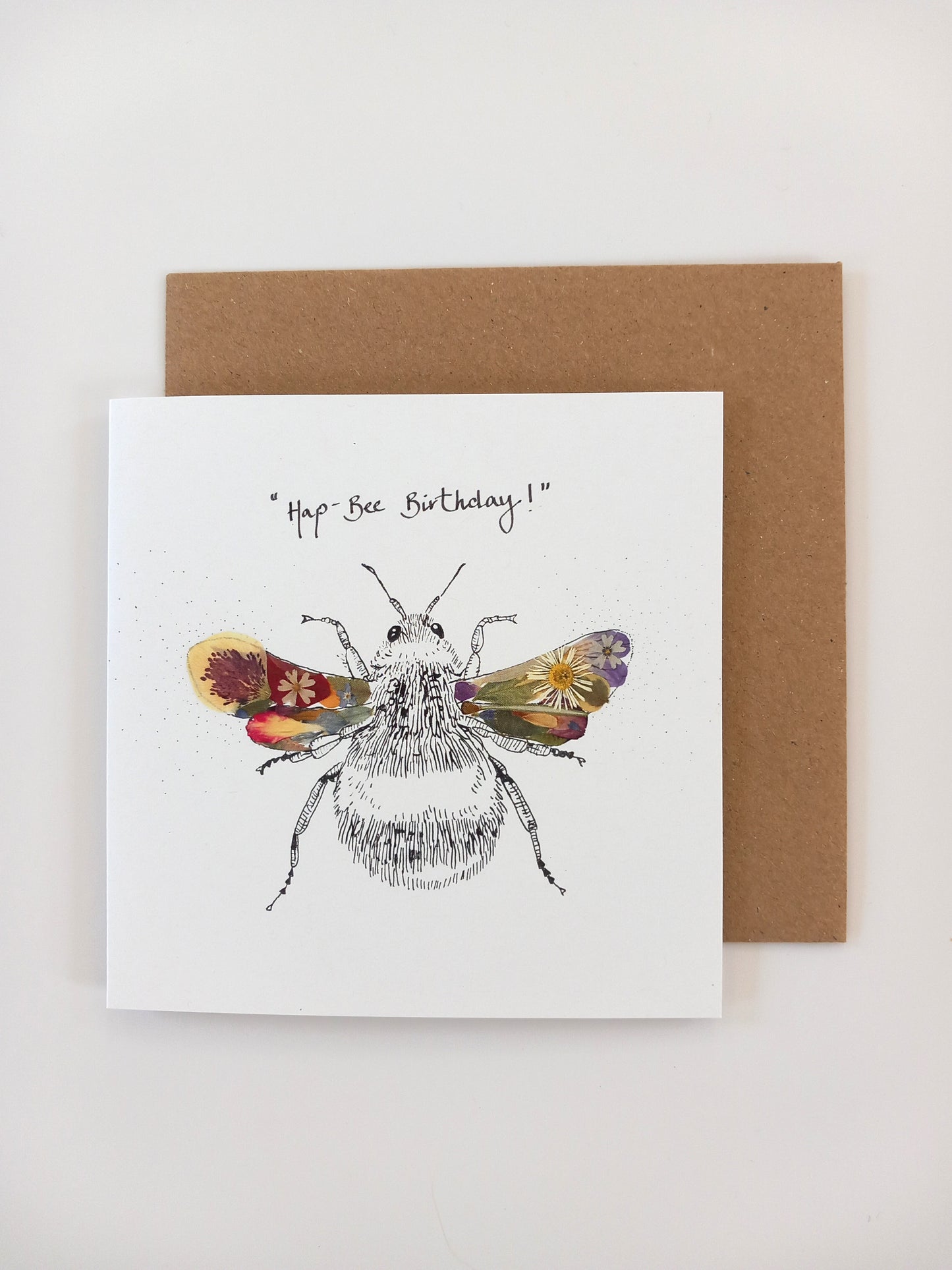 -Cards- 'Flower Bee' (Cover message: "Hap-Bee Birthday!")
