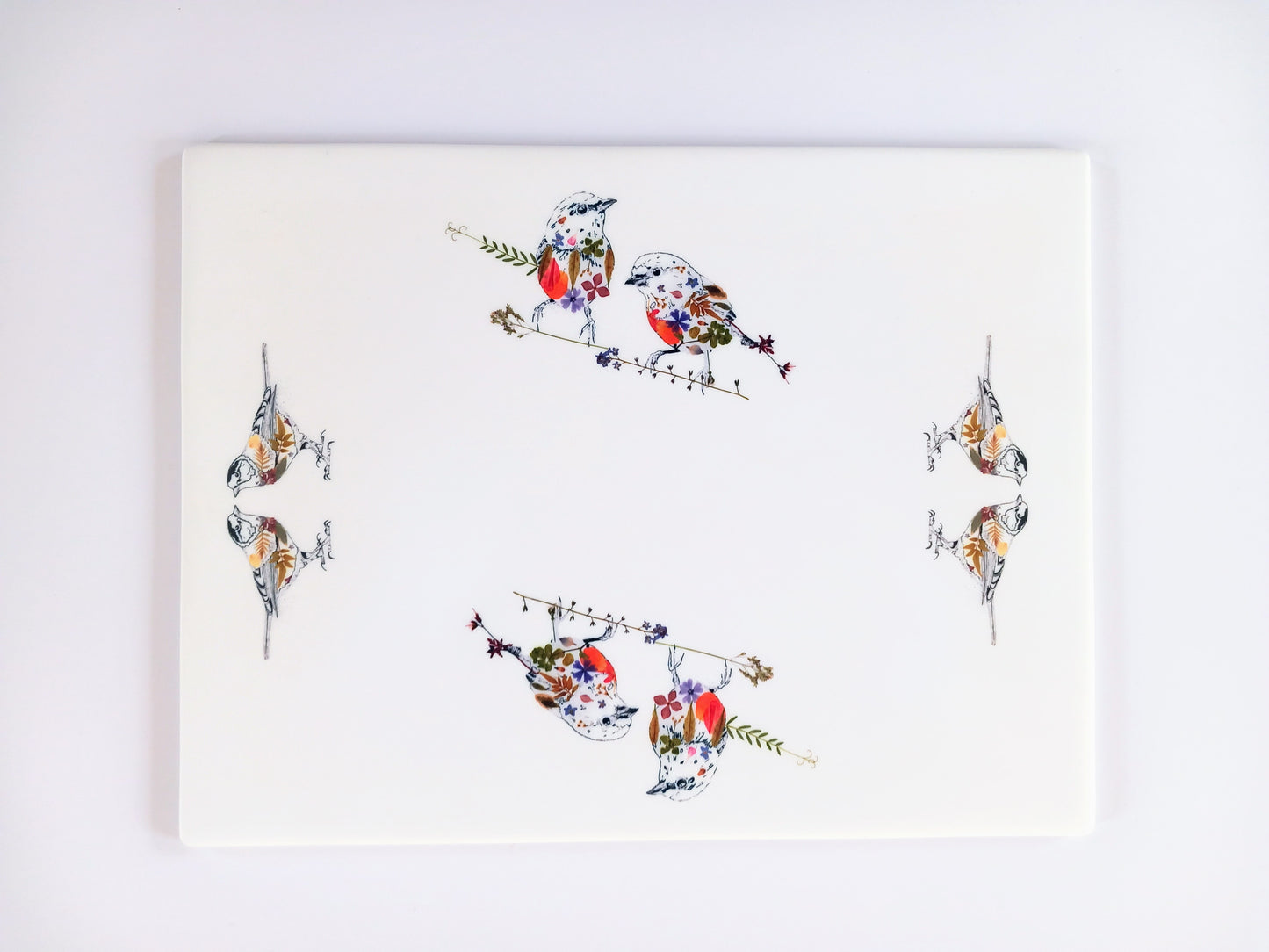 -Multi-Purpose Stonemax Platters- 'Great Tit Duo with Robin Duo'