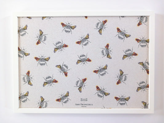 -Framed Cork Pin Boards- 'Busy Flower Bees' (59cm x 42cm)