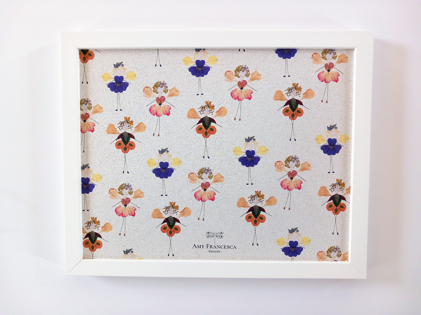 -Framed Cork Pin Boards- 'Petal Pixie Party' (35cm x 28cm)