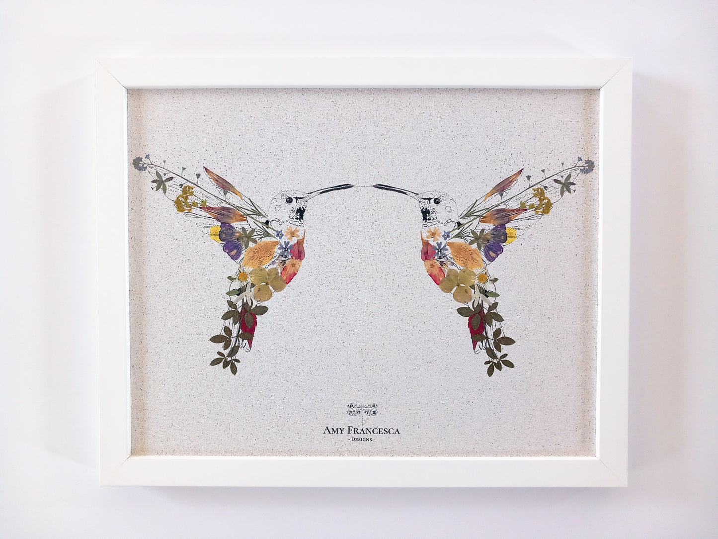-Framed Cork Pin Boards- 'Heavenly Hummingbirds' (35cm x 28cm)