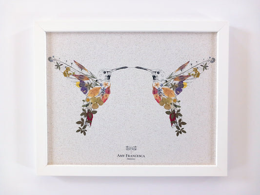 -Framed Cork Pin Boards- 'Heavenly Hummingbirds' (35cm x 28cm)
