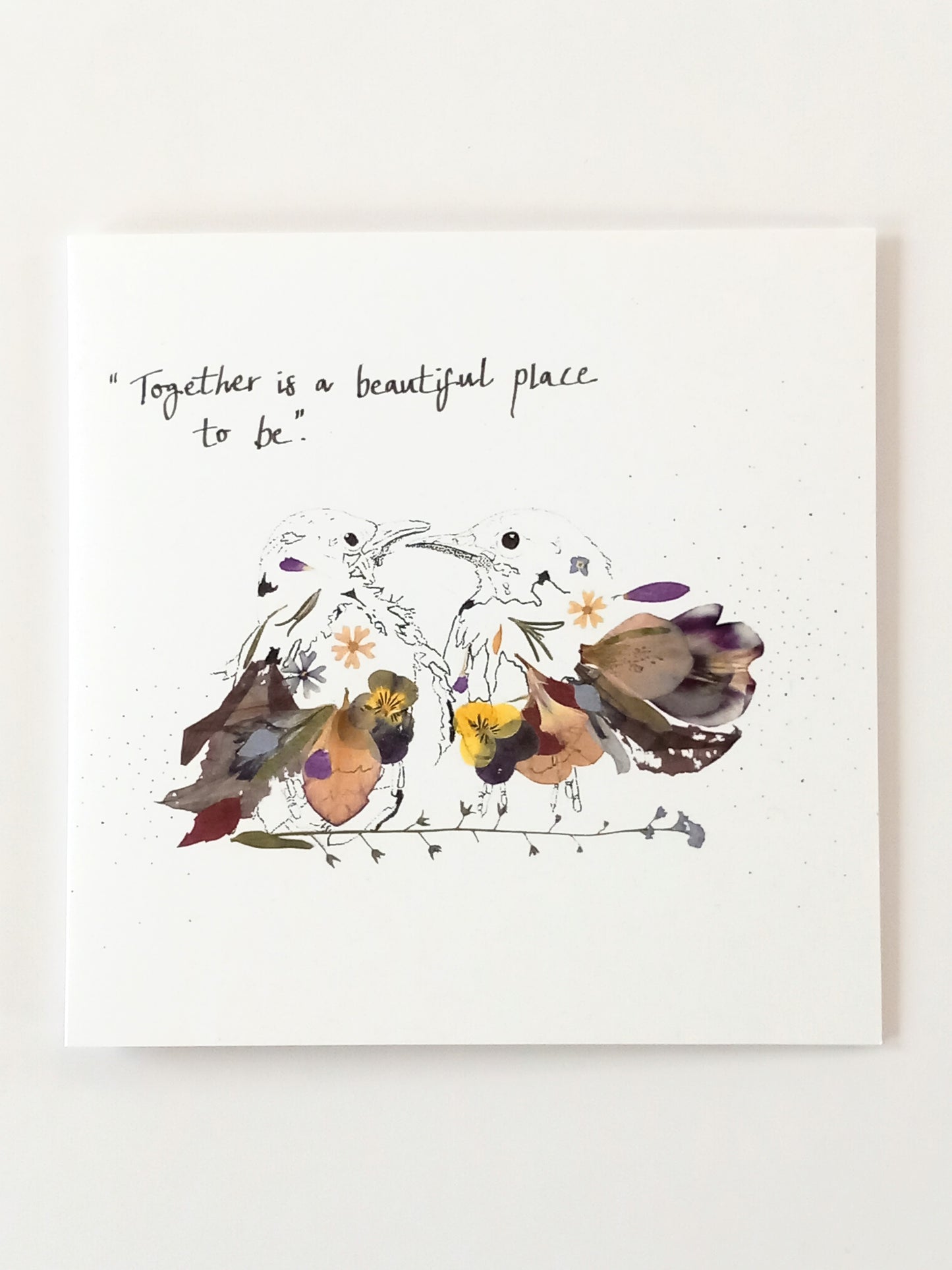 -Cards- 'Kissing Birds' (Cover message: "Together is a beautiful place to be"