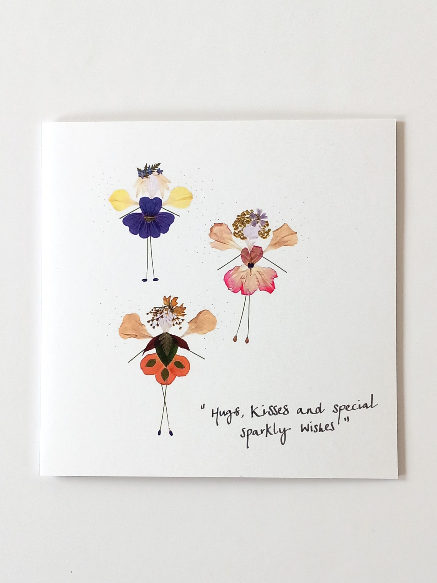 -Cards- 'Petal Pixie Trio' (Cover message: "Hugs, kisses and special sparkly wishes"