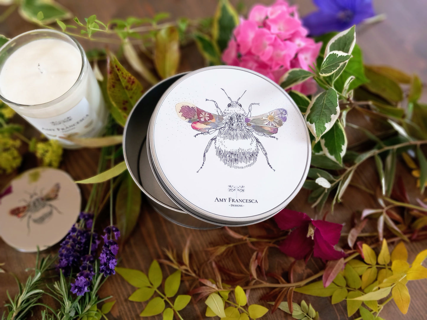 -Small Storage Tins- 'Flower Bee'