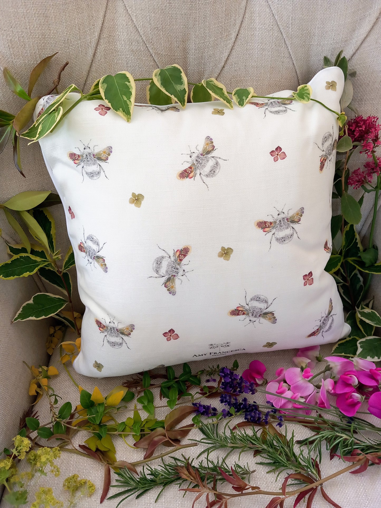 -Cushions- 'Flower Bee' (Double-Sided Print)
