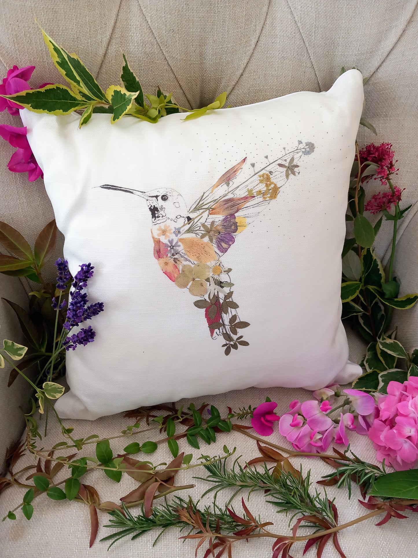 -Cushions- 'Hummingbird' (Double-Sided Print)