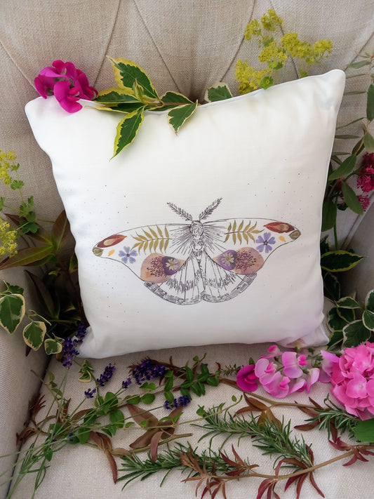-Cushions- 'Floral Moth' (Double-Sided Print)