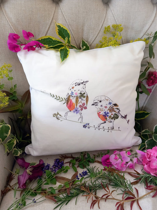 -Cushions- 'Robin Duo' (Double-Sided Print)