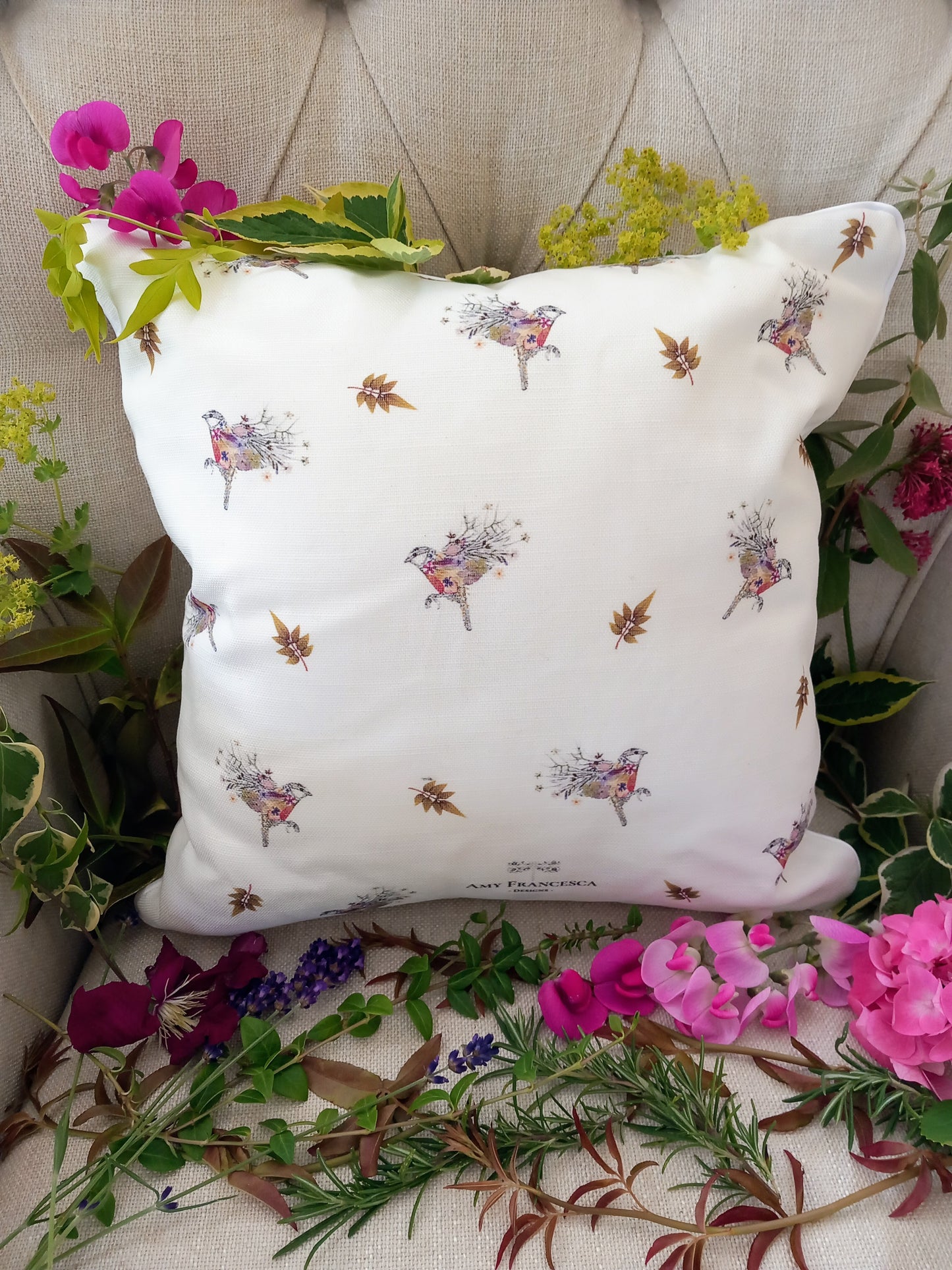 -Cushions- 'Robin Duo' (Double-Sided Print)