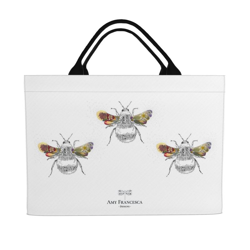 -Tote Bags- Carryall Tote 'Busy Flower Bees'