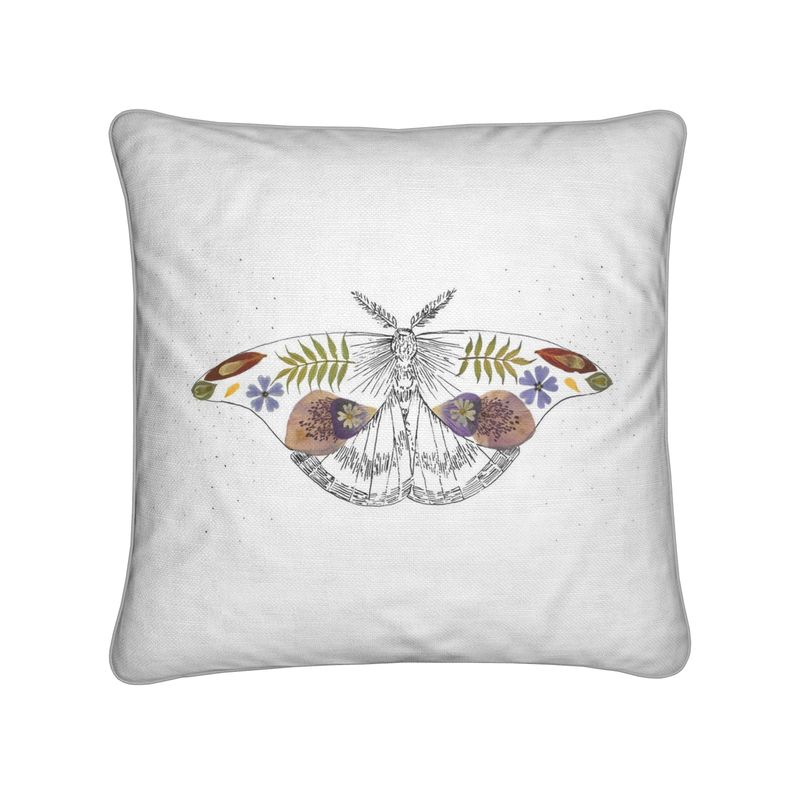 -Cushions- 'Floral Moth' (Double-Sided Print)