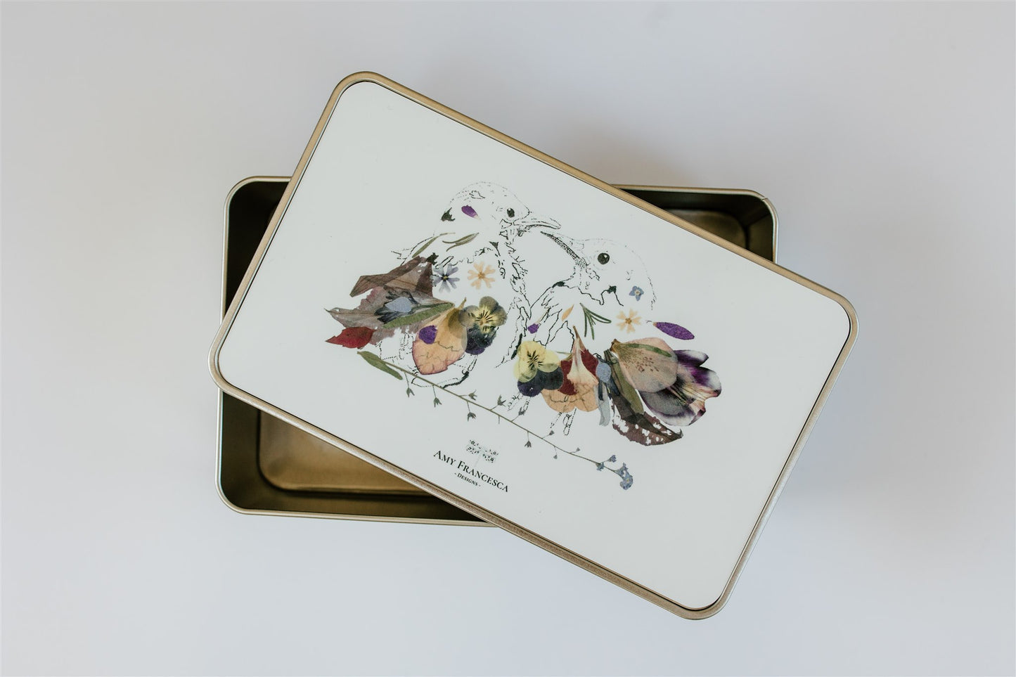 -Small Storage Tins- 'Kissing Birds'