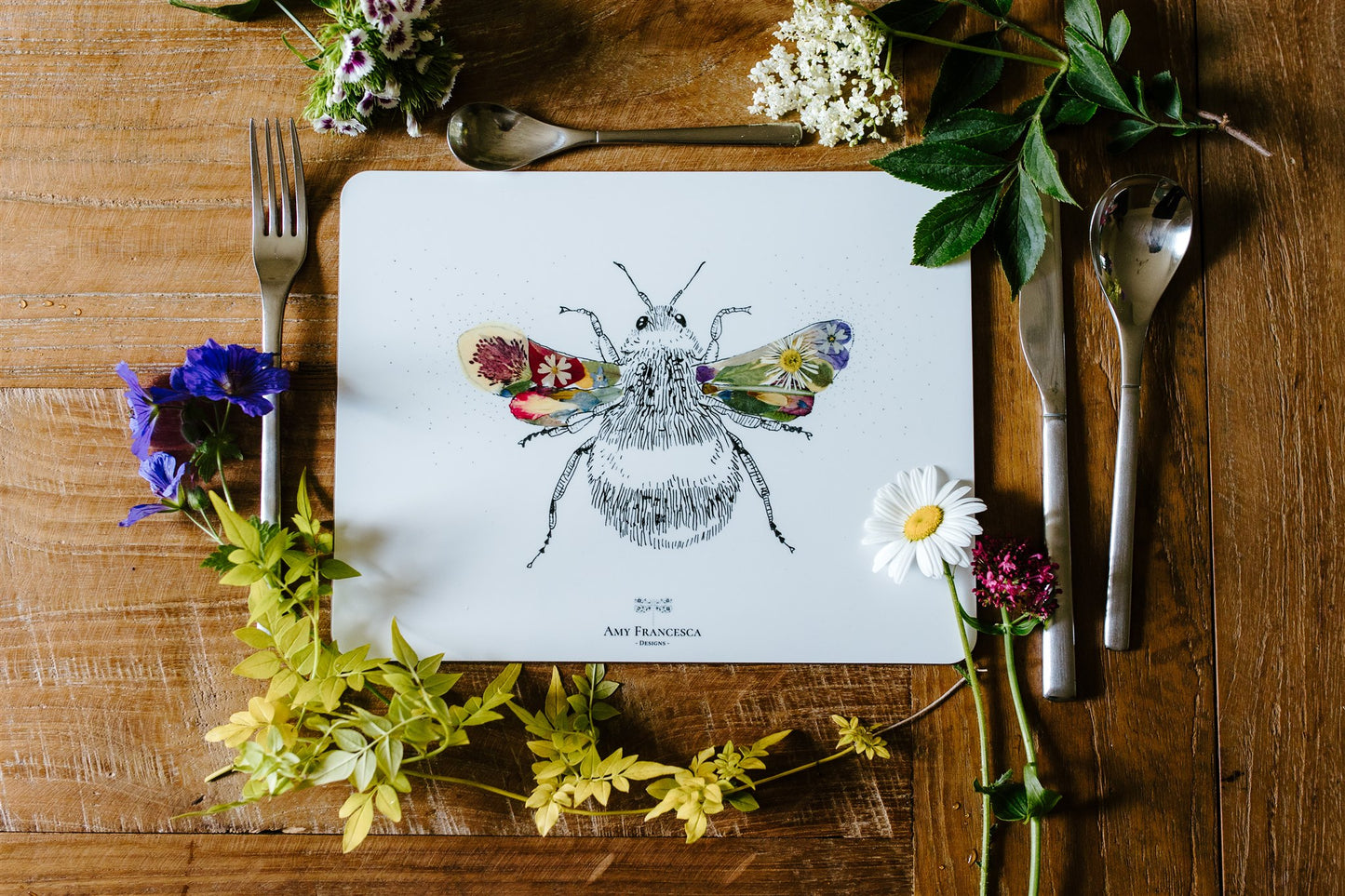 -Placemats- 'Flower Bee' (Set of 4)