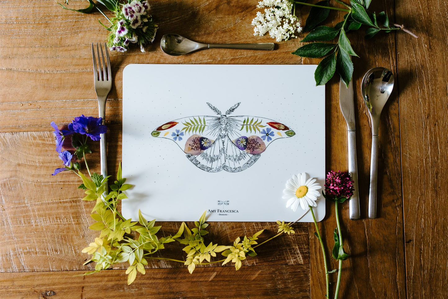 -Placemats- 'Floral Moth' (Set of 4)