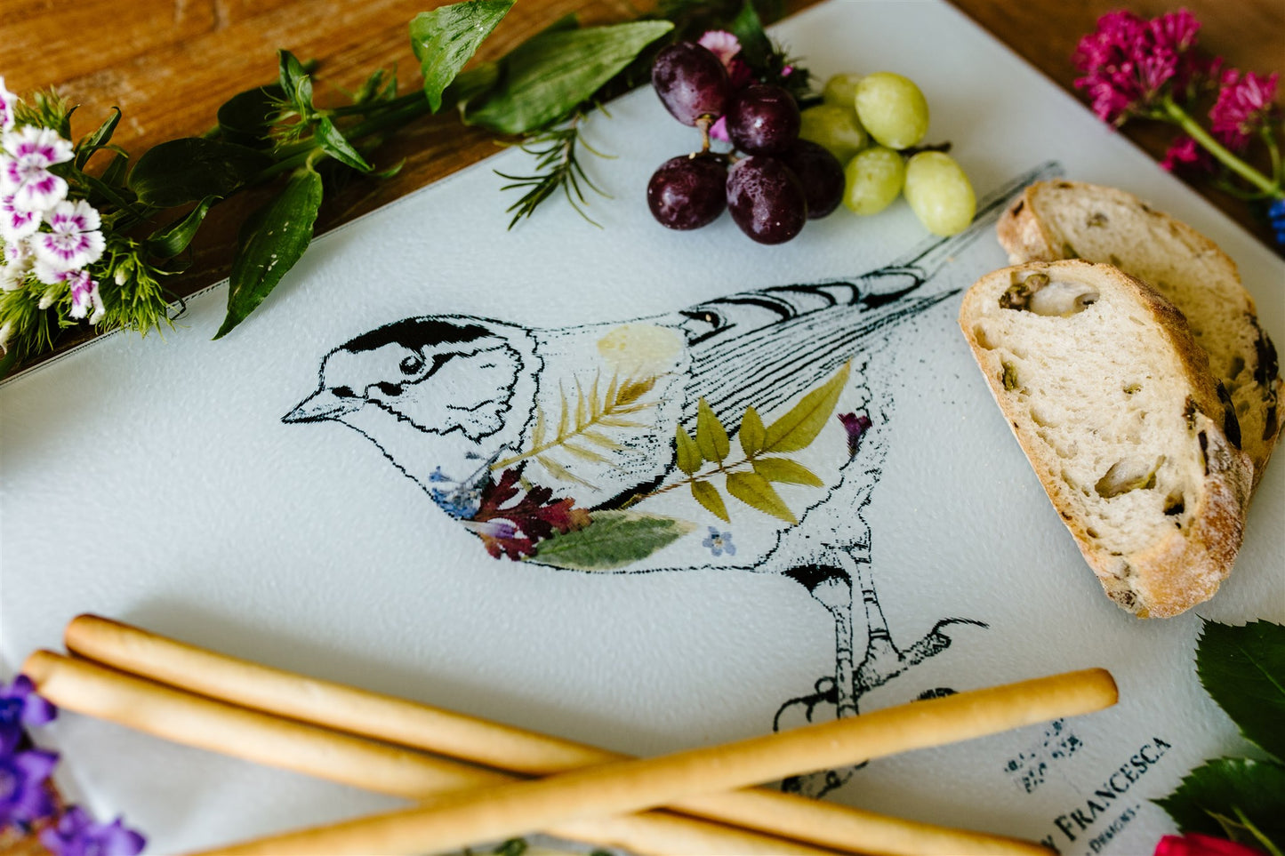 -Glass Chopping Boards- 'Great Tit'