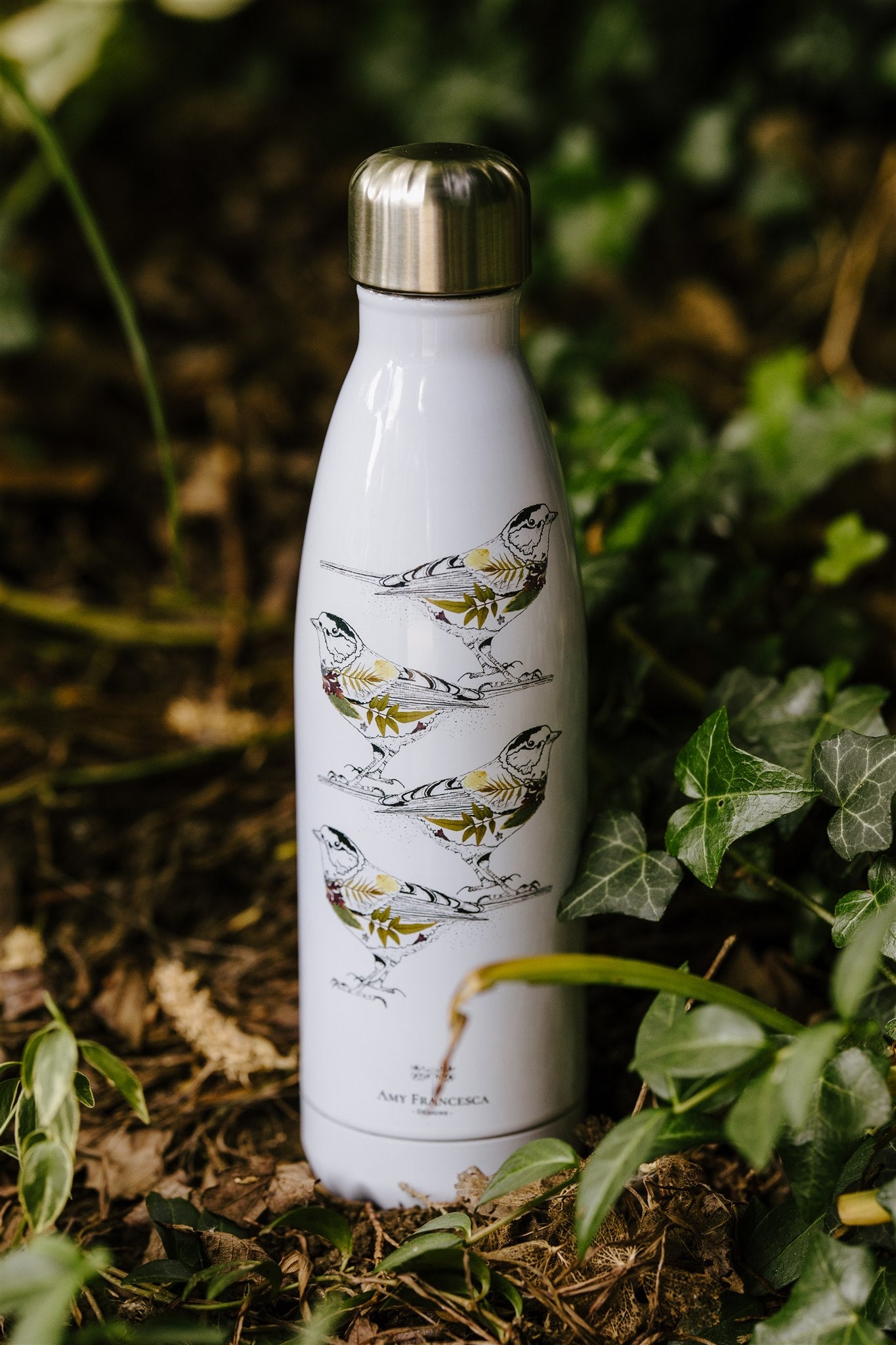 -Insulated Stainless Steel Water Bottle- 'Great Tit Tower'