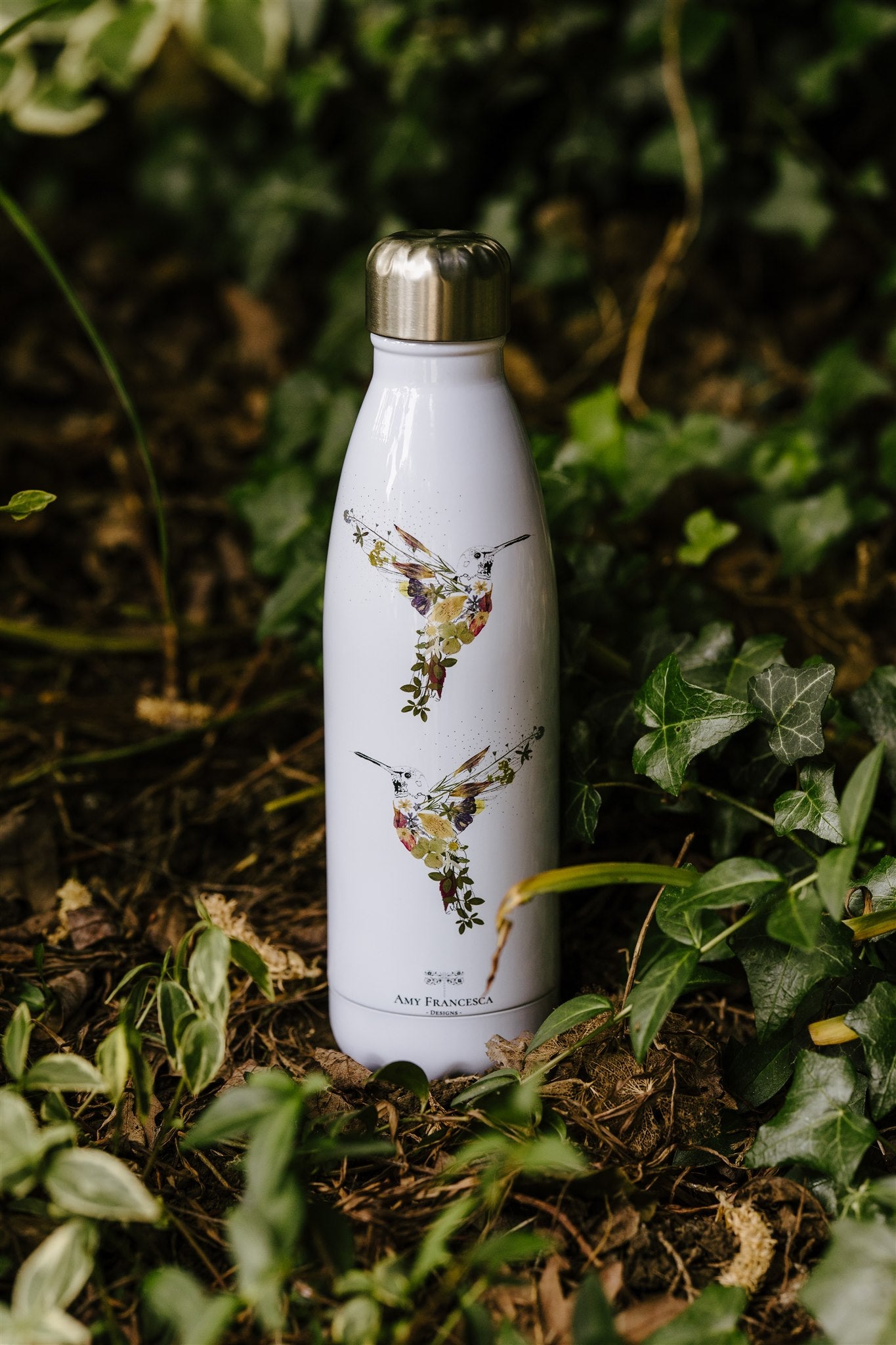 -Insulated Stainless Steel Water Bottles- 'Happy Hummingbirds'