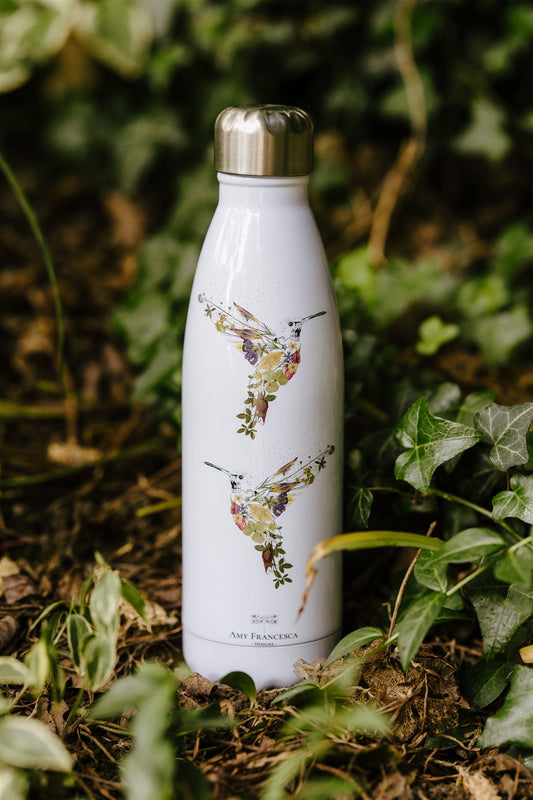 -Insulated Stainless Steel Water Bottles- 'Happy Hummingbirds'