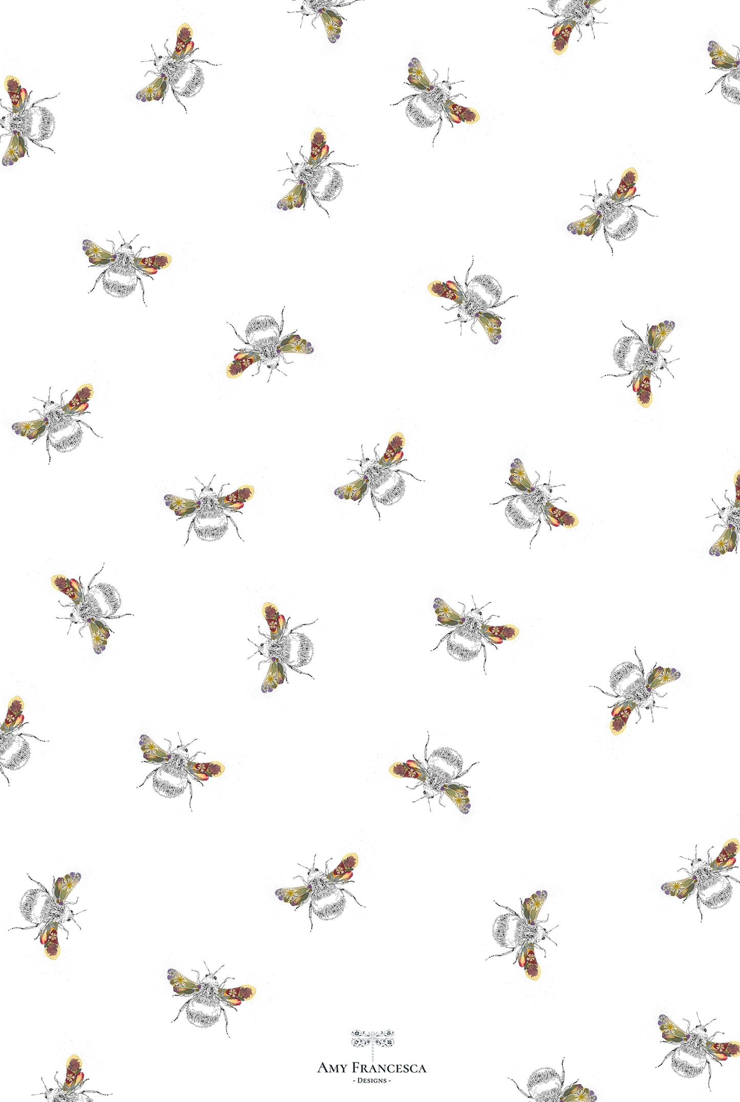 -Tea Towels- 'Busy Flower Bees'