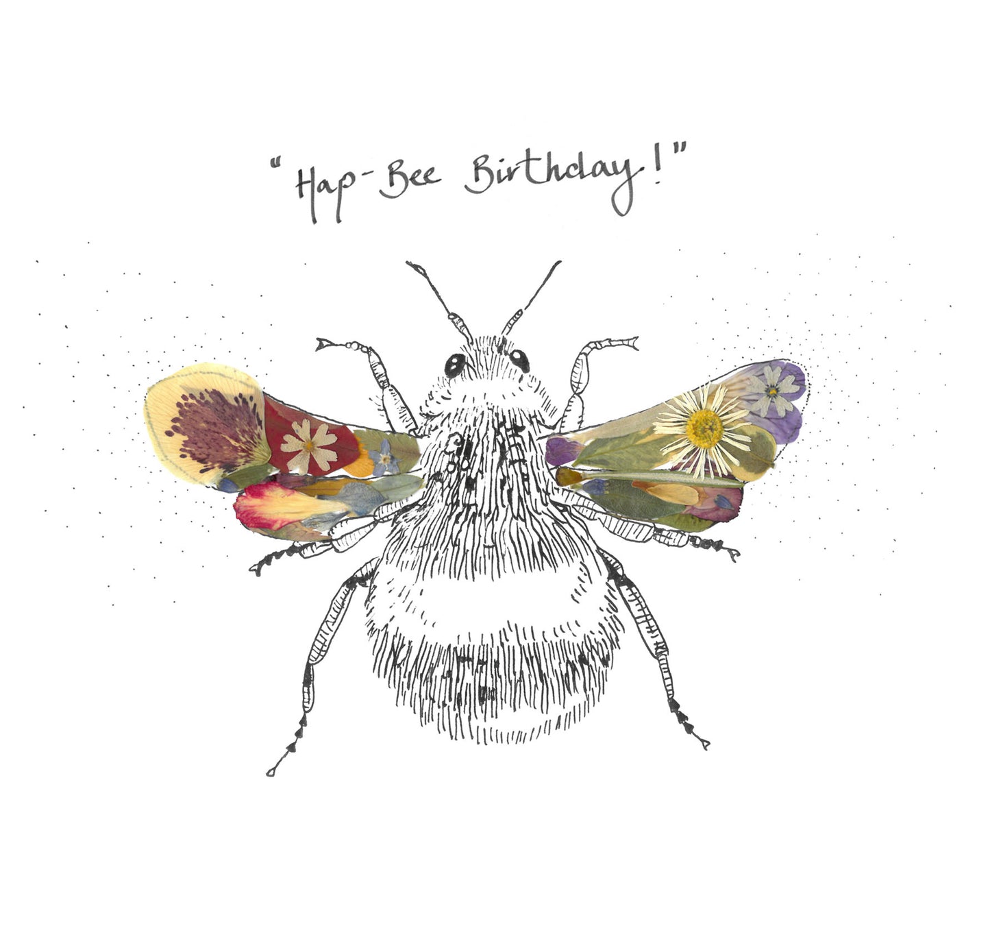 -Cards- 'Flower Bee' (Cover message: "Hap-Bee Birthday!")