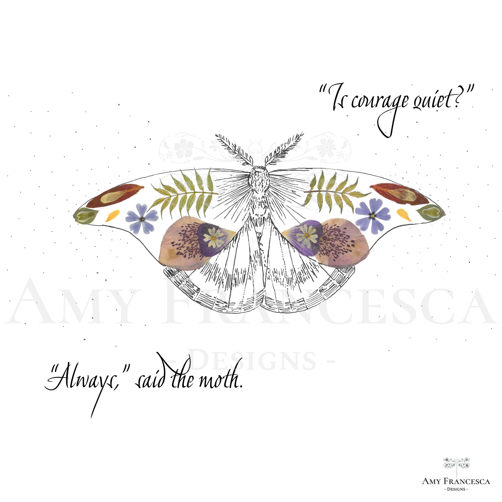 Panel featuring a moth with accompanying dialogue on a white background.
